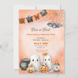 Söt spökhalloween inbjudningar