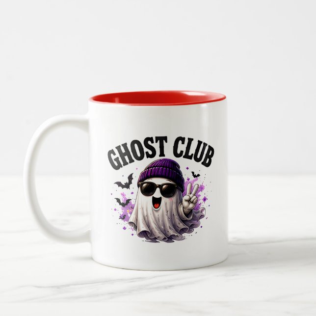 🎃 Söt spökhalloween-sats 👻 Två-Tonad Mugg (Vänster)