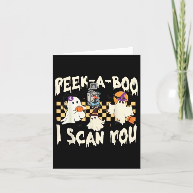 Söt spökhalloween spöklik säsong  kort (Framsida)