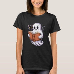 Söt spökhuggande katt Skräckinjagande Halloween-de T Shirt