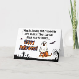 Söt spökhund Halloween-kort för djurälskare Helgkort