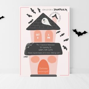 Söt spökhus barn Halloween-fest Inbjudningar