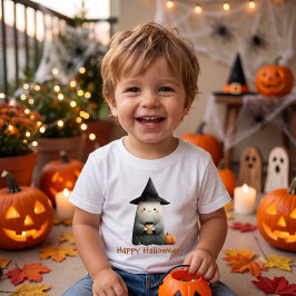 Söt spökis med kaffe Halloween T Shirt