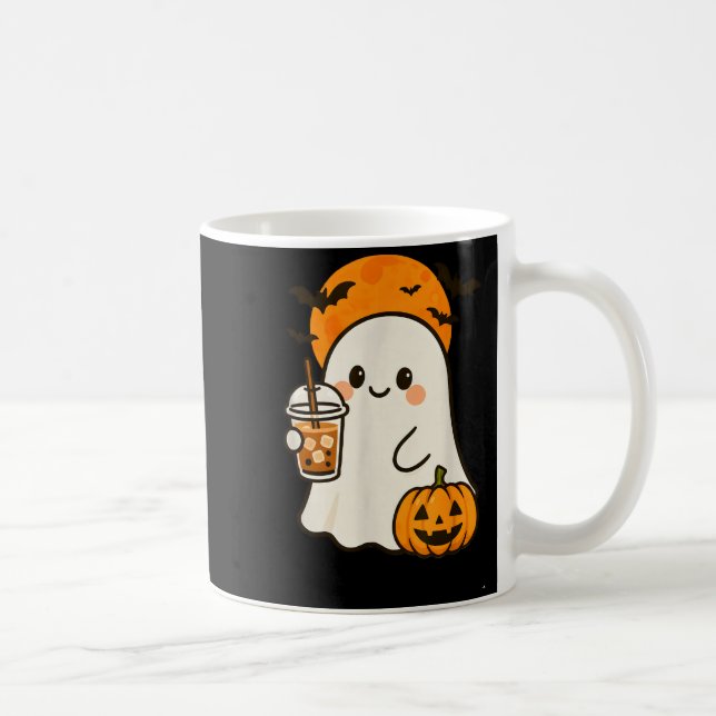 Söt spökisglass kaffe och pumpa till Halloween C Kaffemugg (Höger)