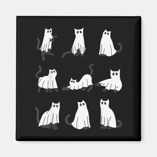 Söt spökkat Rolig Halloween-design spökkat Magnet (Framsidan)