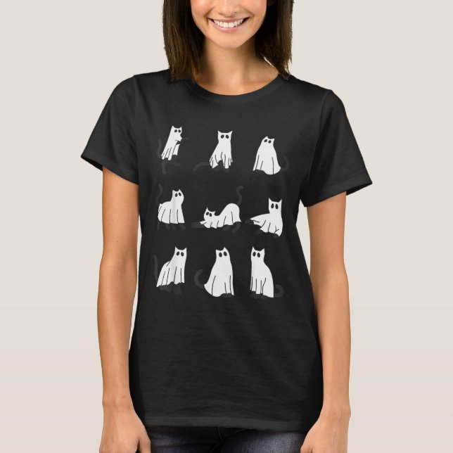 Söt spökkat Rolig Halloween-design spökkat T Shirt (Framsida)