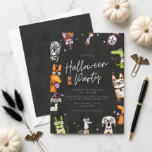 Söt spöklik akvarell Halloween-fest