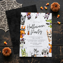 Söt spöklik akvarell Halloween-fest