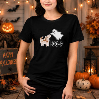 Söt spöklik Boo-valp Halloween T Shirt