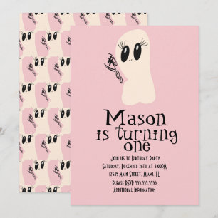 Söt Spöklik Doodle Halloween Födelsedagspresent Ro Inbjudningar