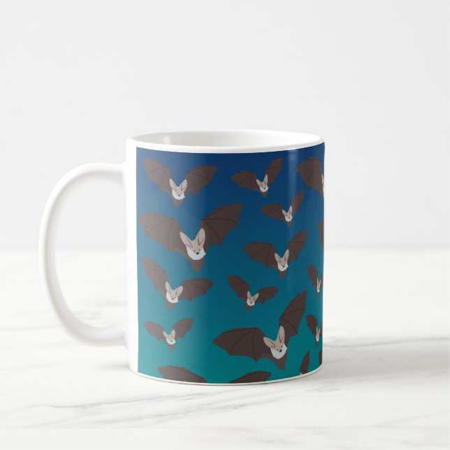 Söt spöklik fladdermusmönster  kaffemugg (Vänster)