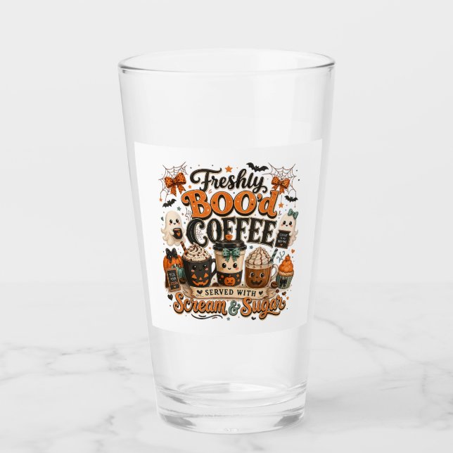 Söt spöklik Ghost kaffefantast Halloween Glaskopp (Framsida)