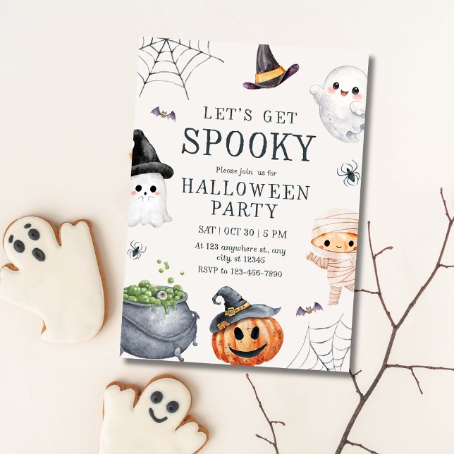 Söt spöklik Halloween barnkalas spökpumpa Inbjudningar (Skapare uppladdad)