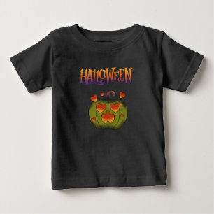 Söt spöklik Halloween elegant grön & orange T Shirt