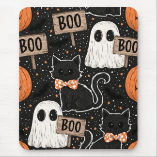 Söt spöklik Halloween-fest för katter och spöken B Musmatta