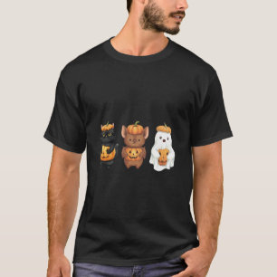 Söt spöklik Halloween-fladdermus spök svart katt p T Shirt