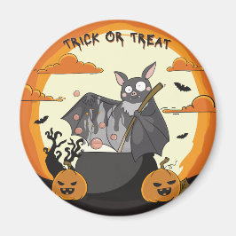 Söt spöklik Halloween-fladdermusfest Magnet