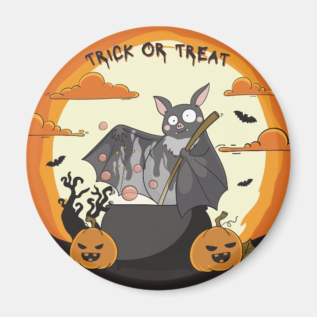 Söt spöklik Halloween-fladdermusfest Magnet (Framsidan)