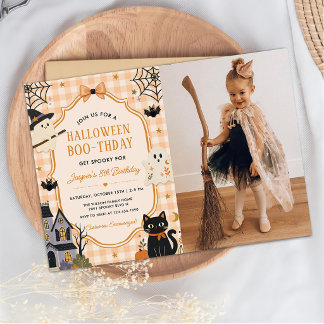 Söt spöklik Halloween-födelsedagsfest Foto Inbjudningar