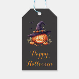 Söt spöklik Halloween – Pumpa Presentetikett