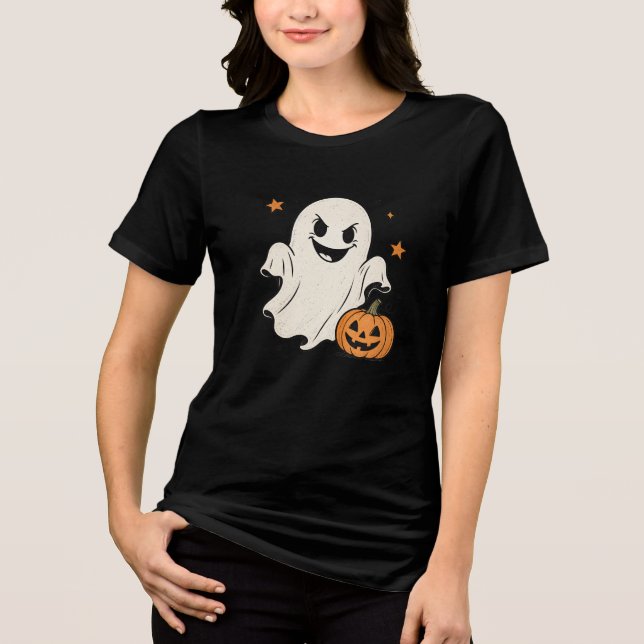 Söt spöklik Halloween T-shirt-design T Shirt (Framsida)