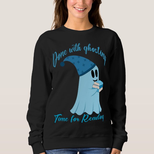 Söt spöklik illustration för läsning – Bokälskare T Shirt (Framsida)