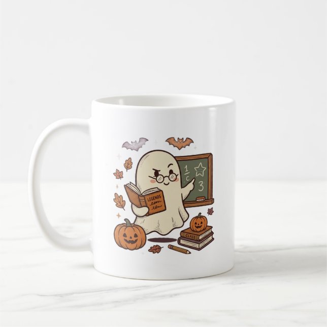 Söt spöklik lärare i Halloween-mugg Kaffemugg (Vänster)