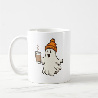Söt Spöklik Orange Beanie Varm Kaffe Kopp Höst Hal