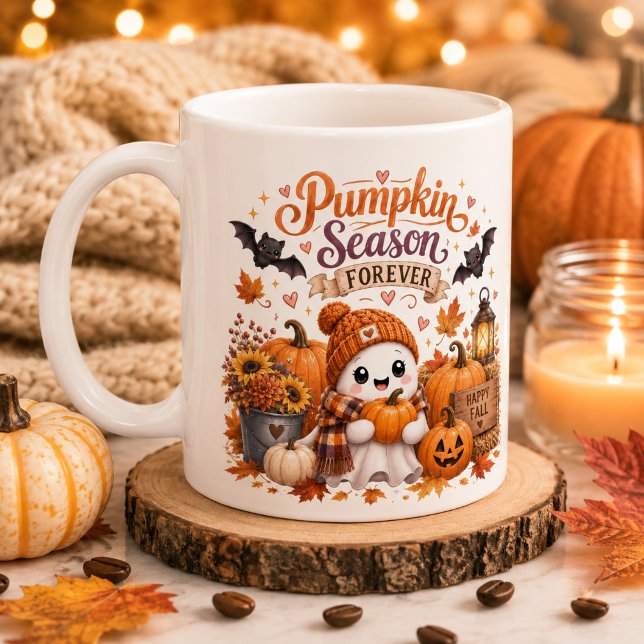 Söt spöklik personlig pumpasäsong för alltid-mugg kaffemugg (Skapare uppladdad)