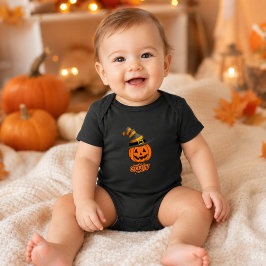 Söt spöklik pumpa häxa hatt bebis Halloween T Shirt