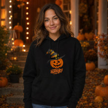 Söt spöklik pumpa häxa hatt dam Halloween