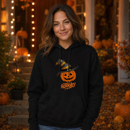 Söt spöklik pumpa häxa hatt dam Halloween T Shirt