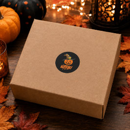 Söt spöklik pumpa häxhatt Halloween-dekal Runt Klistermärke