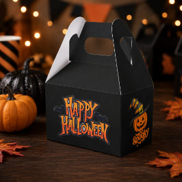 Söt spöklik pumpa häxhatt Halloween presentlåda