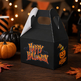 Söt spöklik pumpa häxhatt Halloween presentlåda