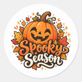 Söt spöklik säsong Pumpa Halloween Rund Klistermär Runt Klistermärke