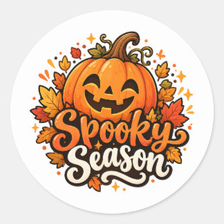 Söt spöklik säsong Pumpa Halloween Rund Klistermär Runt Klistermärke