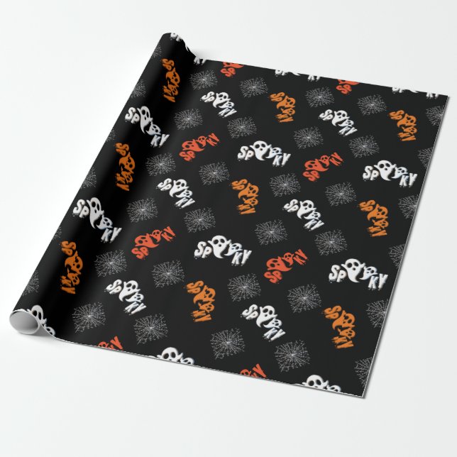 Söt spöklik spökdesign Halloween-present Presentpapper (Utrullad)