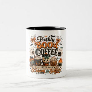 Söt spöklik spökkaffegal Halloween Två-Tonad Mugg