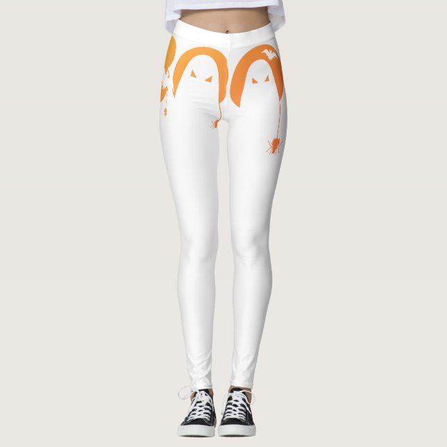 Söt spöklik typografi med fladdermöss och spindlar leggings (Framsida)