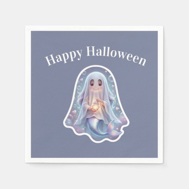 Söt Spökmermaid Pappersservett (Framsidan)