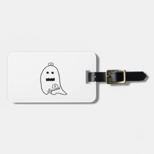 Söt spökningsköterska Halloween Handritad Sjukhusp Bagagebricka
