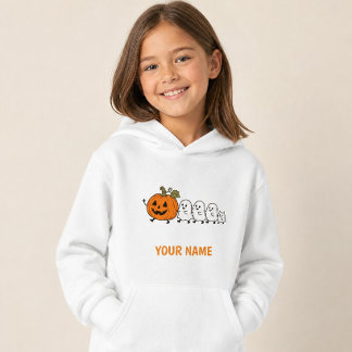 Söt spökparad halloween katt barn hoodie t shirt