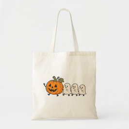 Söt spökparad Halloweenkalas Pumpa Canvas Shopping Tygkasse