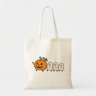 Söt spökparad Halloweenkalas Pumpa Canvas Shopping Tygkasse