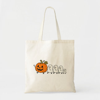 Söt spökparad Halloweenkatt Totebag Tygkasse