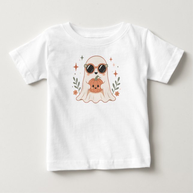 Söt Spökpumpa Baby Halloween T-Shirt (Framsida)