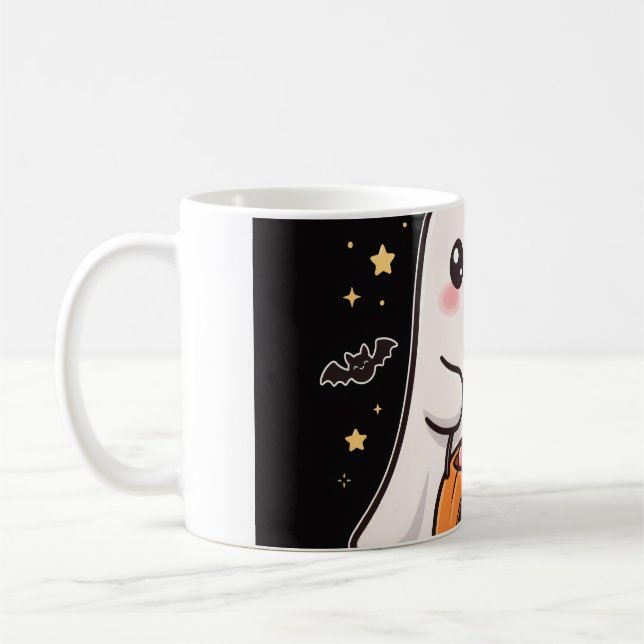 Söt spökpumpa godis hink kaffemugg (Vänster)
