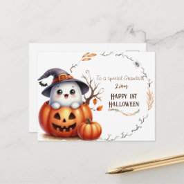 Söt Spökpumpa Halloween Helg Vykort