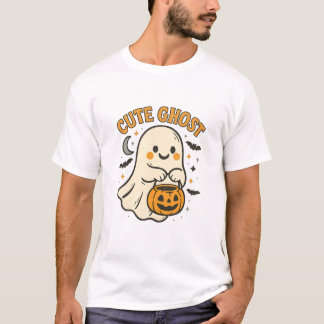Söt Spökpumpa Halloween Retrokonst T Shirt